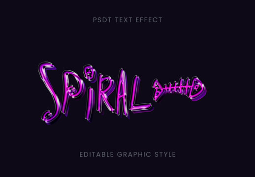 Purple Warped 3d Text Effect Spiral Cartoon Font