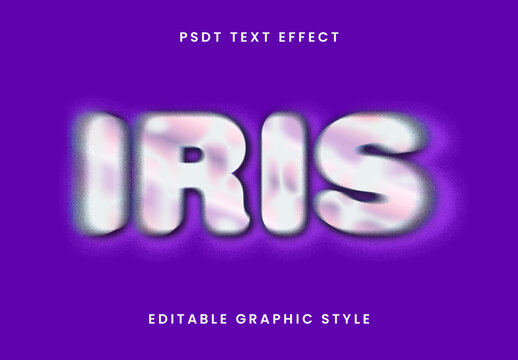 Pink And White Glossy Pastel Blur Text Effect Iridescent Shiny Distorted Font