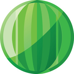 Vector art of green striped round fruit