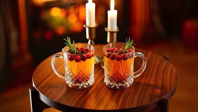 Cranberry Rosemary Hot Toddy for Two