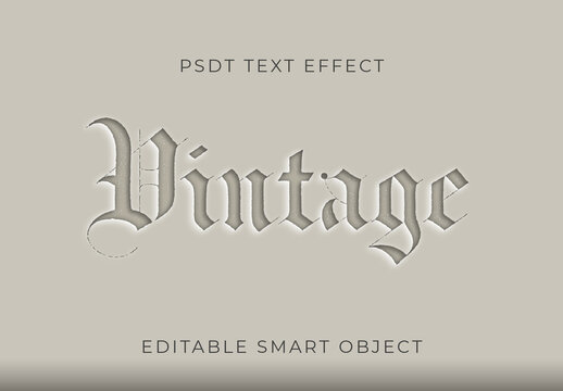 Beige Engraved Victorian Text Effect Antique Medieval Chiseled Font