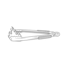 Flaming BBQ Tongs Design Illustration
