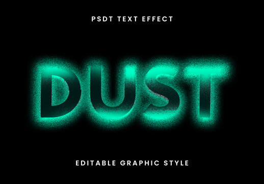 Green And Black Dust Glow Neon Tex Effect Glowing Sparkle Font