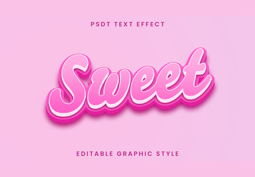 Pink And White 3D Candy Text Effect Cute Sweet Font