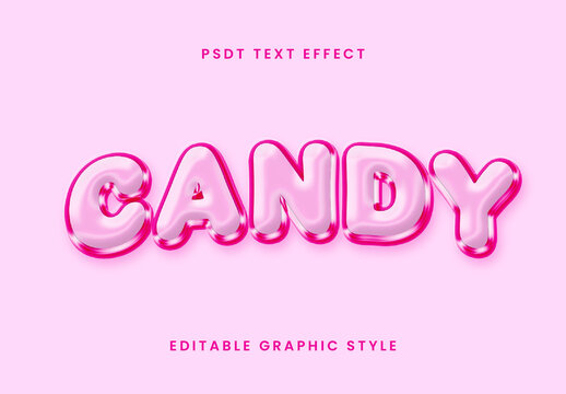 Pink And Fuchsia 3D Candy Text Effect Glossy Balloon Font