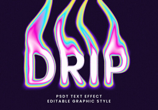Pink And Blue Acid Leak Glitch Text Effect Psychedelic Flame Font