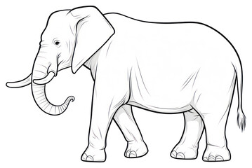 Fototapeta premium PNG Elephant sketch wildlife drawing.
