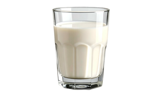 A clear glass filled with creamy, opaque liquid against a stark black background
