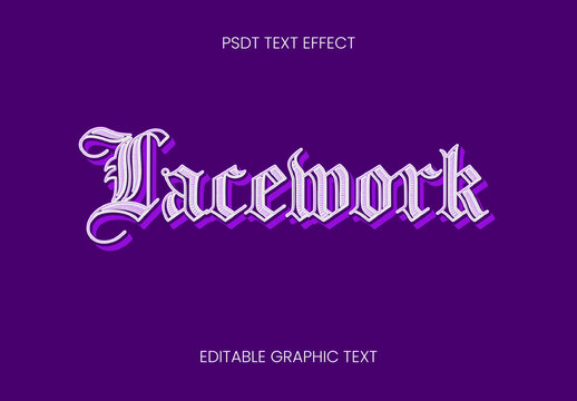 Purple And White Filigree Victorian Font Text Effect