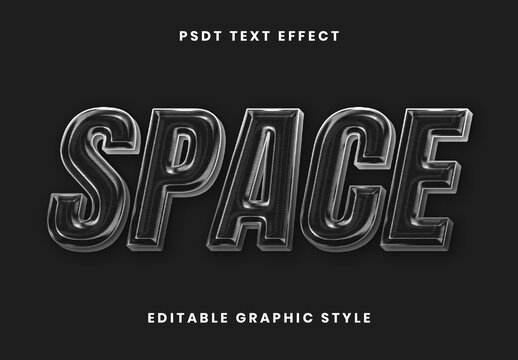Black And Silver 3D Polished Chrome Text Effect Bold Metallic Font