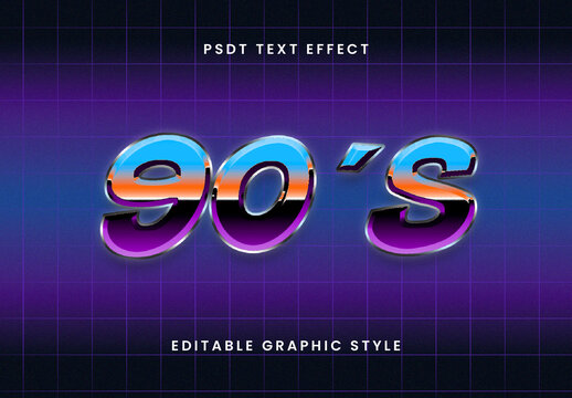 Colorful 90s Throwback Text Effect Retro Gradient Font