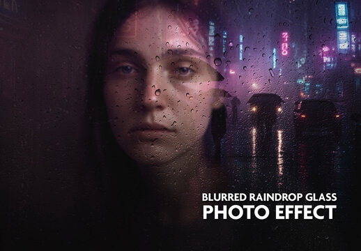 Purple Raindrop Glass Photo Effect