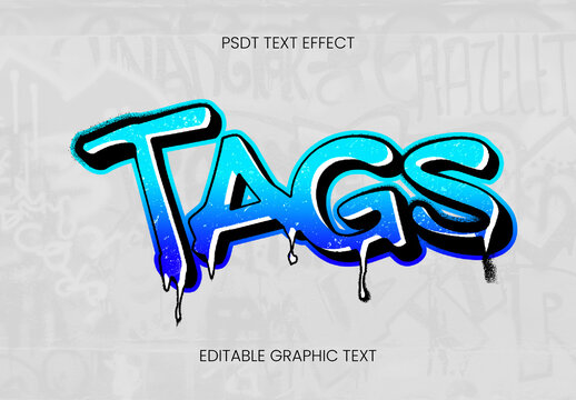 Blue And Black Street Art Spray Text Effect Graffiti Dript Font