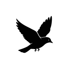 Obraz premium Silhouette of a Flying Bird Minimalist Black and White Illustration of Freedom & Flight