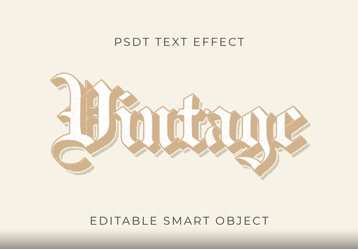 White And Beige Vintage Victorian Text Effect Retro Gothic Font