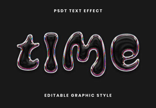 Glass Liquid Chrome Text Effect