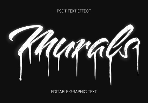White Street Art Spray Text Effect Graffiti Grunge Drip Font