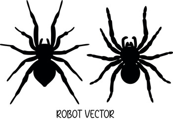 spider silhouette vector, halloween spider black symbol