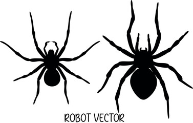 spider silhouette vector, halloween spider black symbol