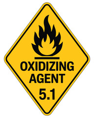 Obraz premium Hazard warning sign for oxidizing agent class 5 1