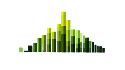 Abstract Green Bar Graph Representing Growth and Data Analysis on white background