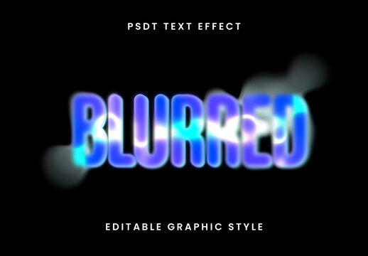 Blue Blur Liquid Text Effect Glow Blurred Font