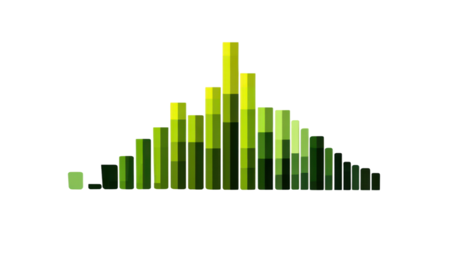 Abstract Green Bar Graph Representing Growth and Data Analysis on white background