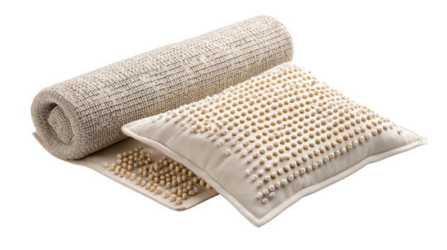 Acupressure Mat and Pillow Set for Relaxation and Pain Relief on white background