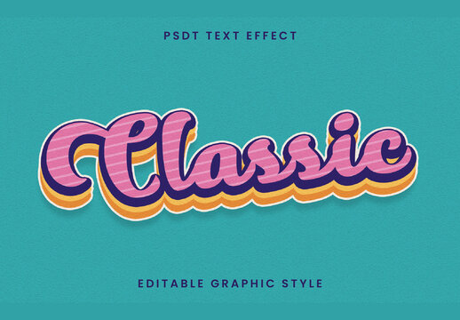 Colorful Vintage Text Effect Retro Script Font