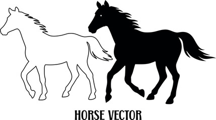 horse black  silhouette vector, horse black symbol, horse outline art, horse icon