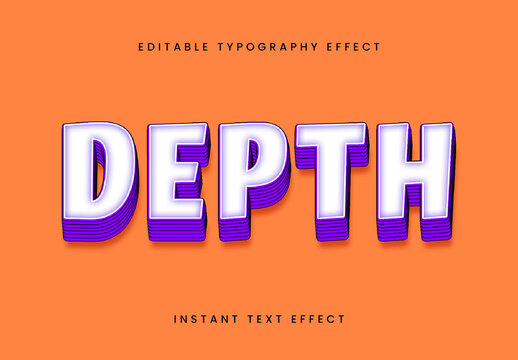 Purple And White Layered Text Effect 3D Bold Layer Font