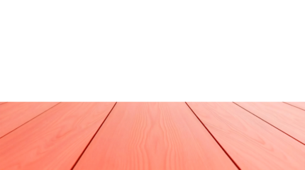 Empty red wooden table isolated on transparent background, Presentation Template, Product Display Mockup.