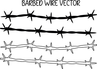 barbed wire silhouette vector, barbed wire line art, barbed wire outline