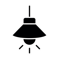 Hanging Lamp Icon Vector – Modern Ceiling Light Symbol