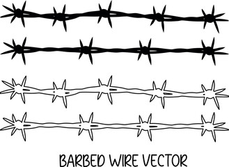 barbed wire silhouette vector, barbed wire line art, barbed wire outline