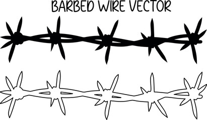 barbed wire silhouette vector, barbed wire line art, barbed wire outline