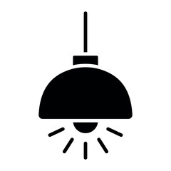 Hanging Lamp Icon Vector – Modern Ceiling Light Symbol