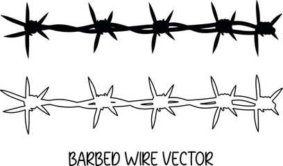barbed wire silhouette vector, barbed wire line art, barbed wire outline