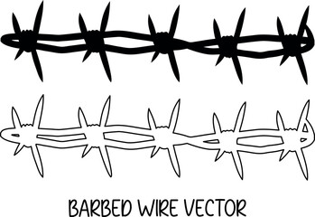 barbed wire silhouette vector, barbed wire line art, barbed wire outline
