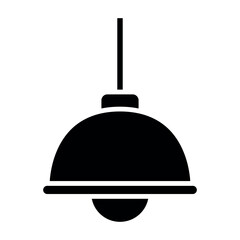 Hanging Lamp Icon Vector – Modern Ceiling Light Symbol