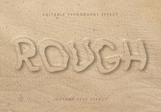 Beige Sand Distortion Text Effect Rough Grainy Font