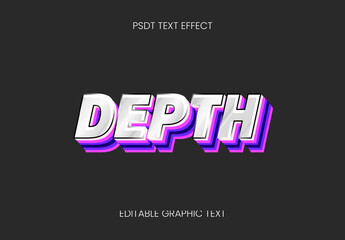 White And Purple 3D Layered Text Effect Layer Bold Strong Font