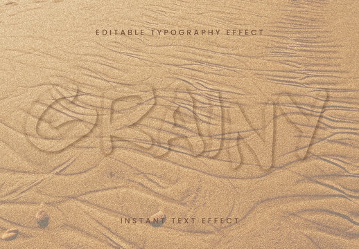 Brown Sand Distortion Text Effect Grainy Dusty Font