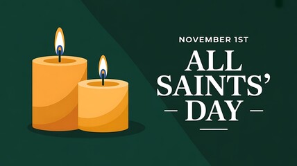 All saints day memorial with lit candles and november first date