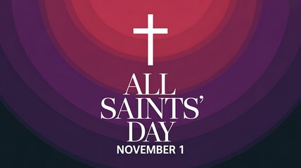 All saints day november 1 religious celebration with cross