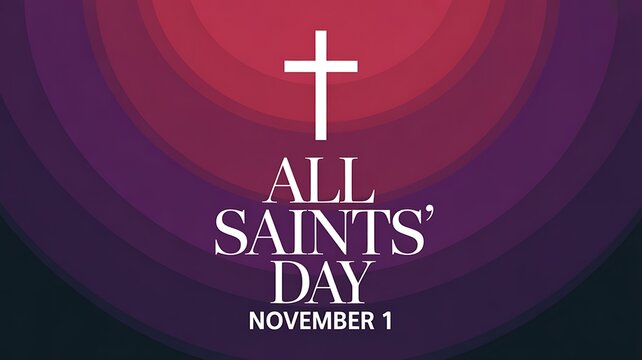 All saints day november 1 religious celebration with cross