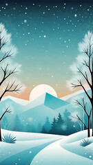 winter landscape with trees