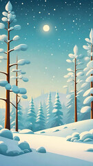 winter landscape with trees