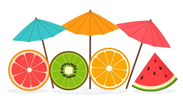 Summer Fruits and Umbrellas.