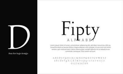 Fipty Serif vector alphabet font for logo design
